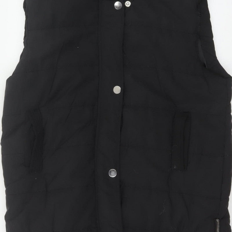 Rising Women’s Black XL Hooded Long Quilted Puffer Waistcoat