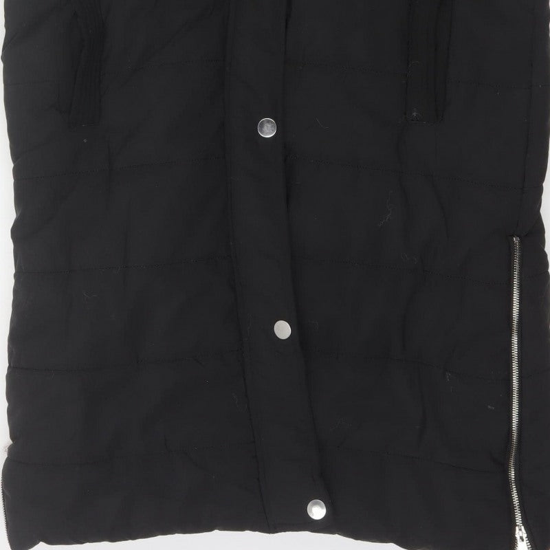 Rising Women’s Black XL Hooded Long Quilted Puffer Waistcoat