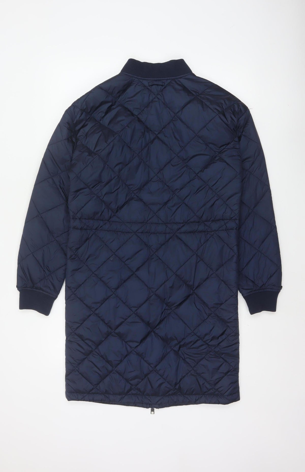 Marks & Spencer Women Blue XS Long Quilted Bomber Padded Coat