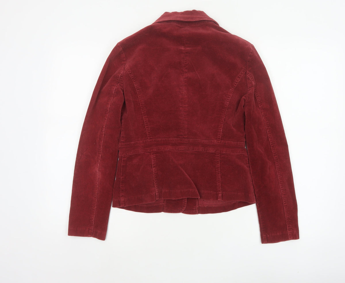 B.Moss Women’s Red Corduroy Blazer UK 8 Short Tailored Jacket