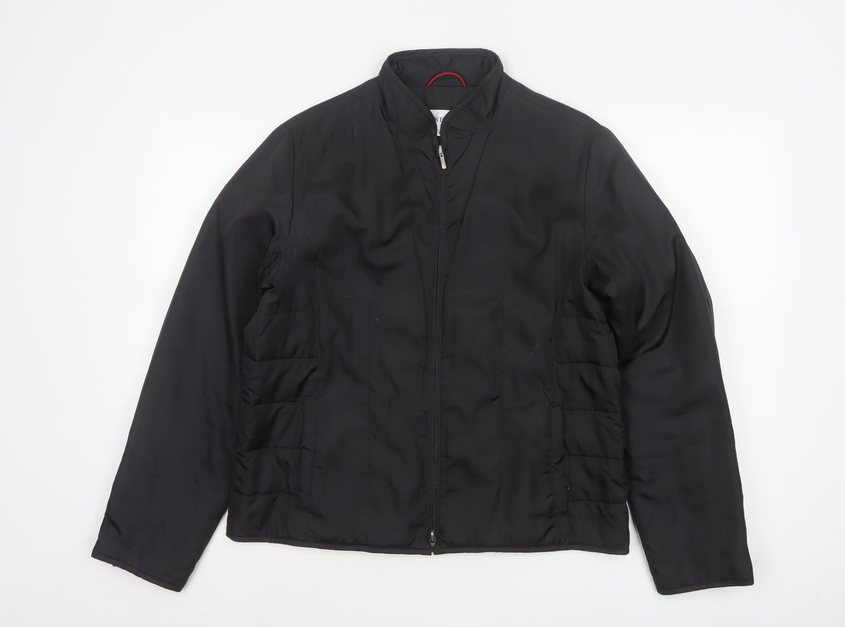 Next Women Black UK 14 Puffer Jacket Quilted Full Zip