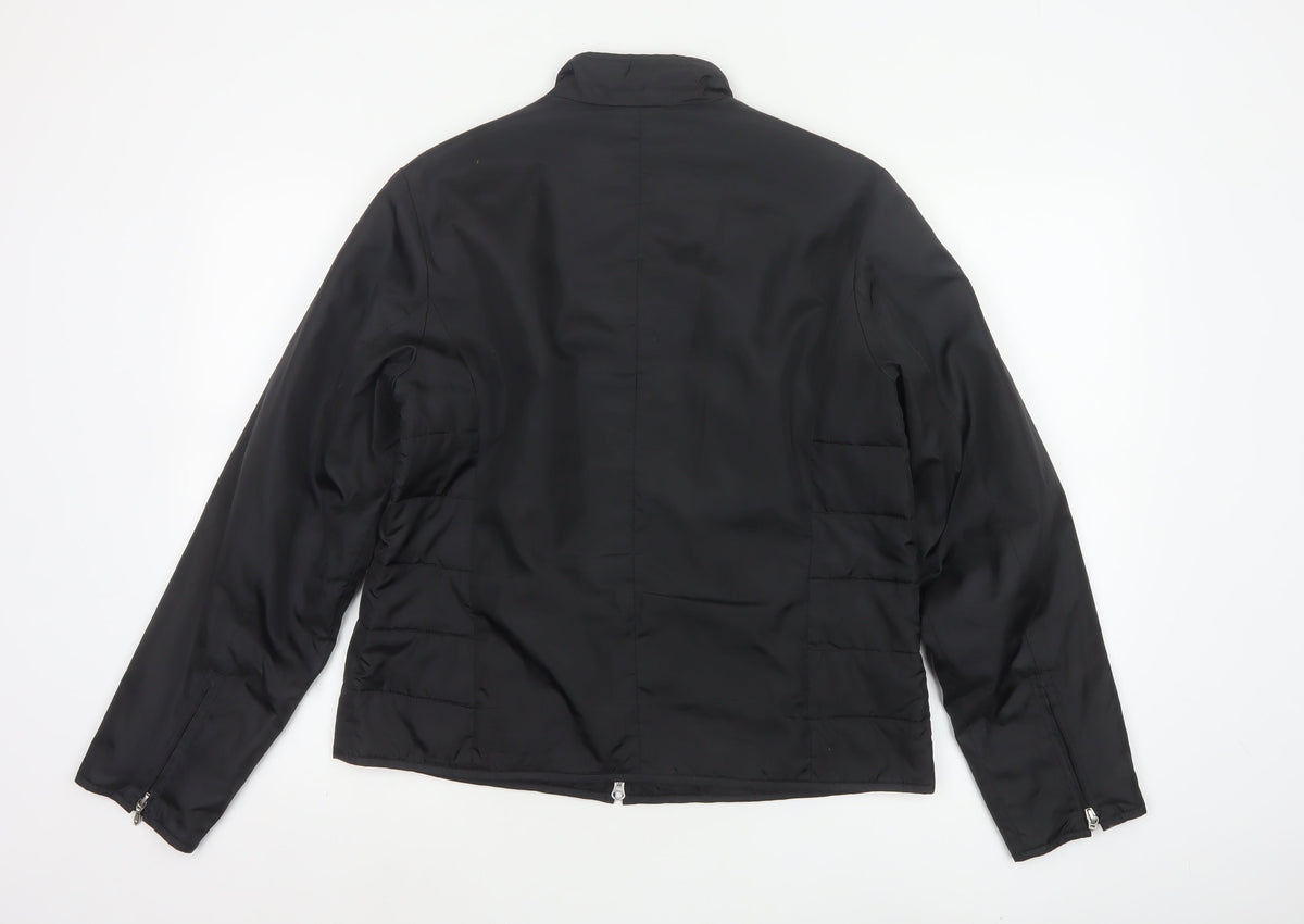 Next Women Black UK 14 Puffer Jacket Quilted Full Zip