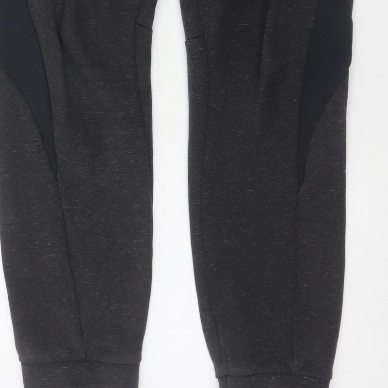 Puma Men’s Black L Tapered Cuffed Jogger Sweatpants Pockets Logo