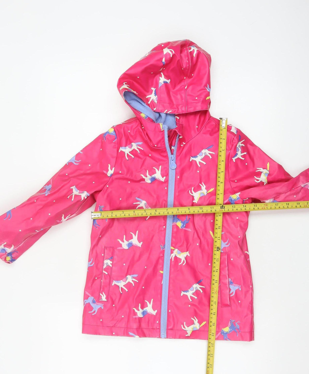 Joules Girls Pink Unicorn Hooded Rain Jacket Age 6 Years 116cm
