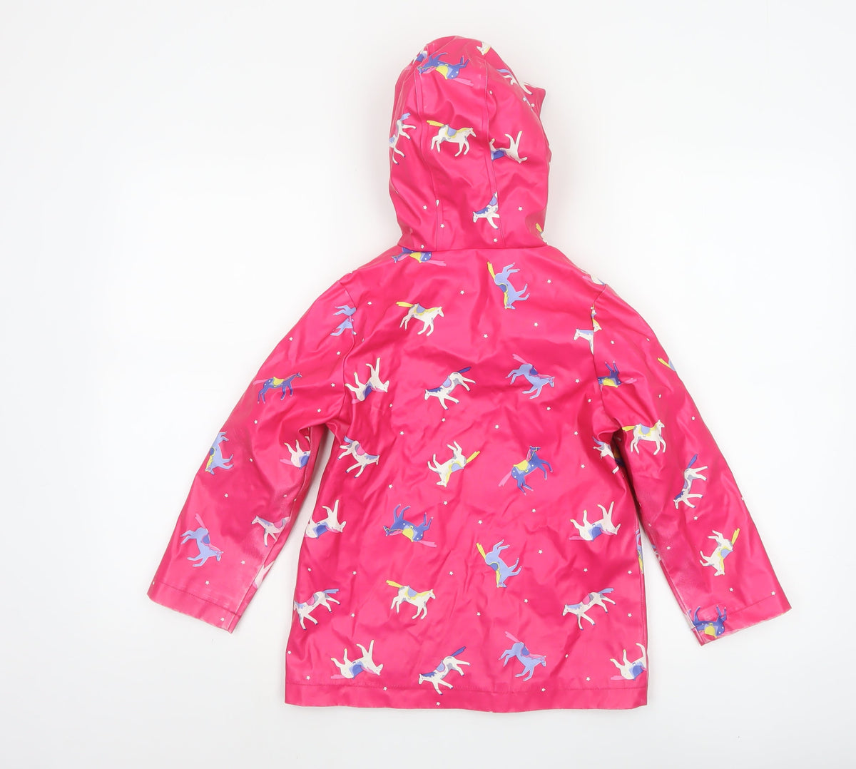Joules Girls Pink Unicorn Hooded Rain Jacket Age 6 Years 116cm