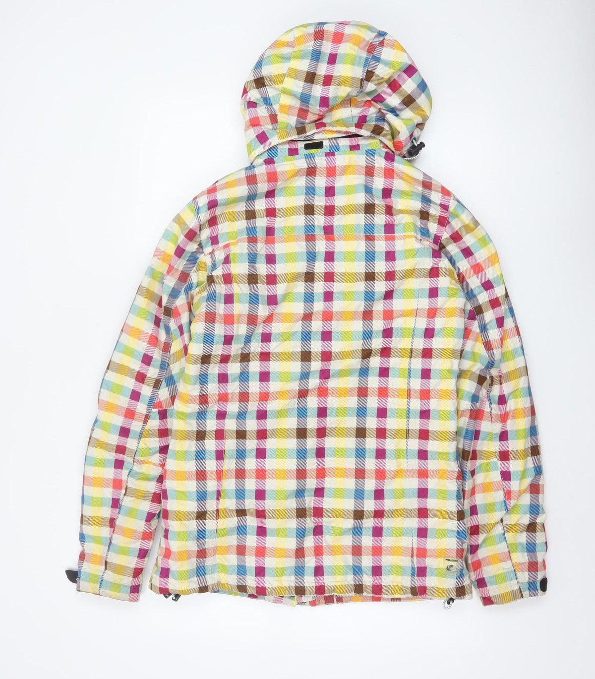 Falcon Women Multicoloured S Plaid Hooded Ski Jacket