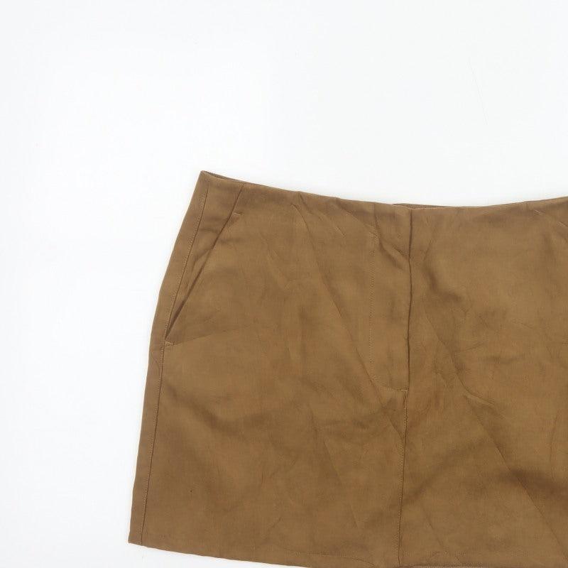Marks and Spencer Women Brown UK 16 Mini Pencil Skirt