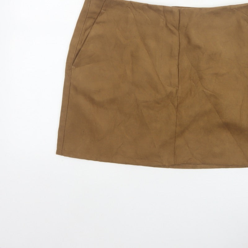 Marks and Spencer Women Brown UK 16 Mini Pencil Skirt