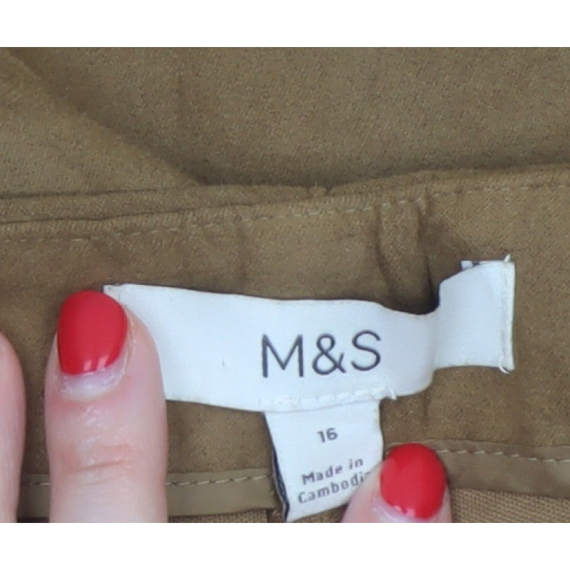 Marks and Spencer Women Brown UK 16 Mini Pencil Skirt