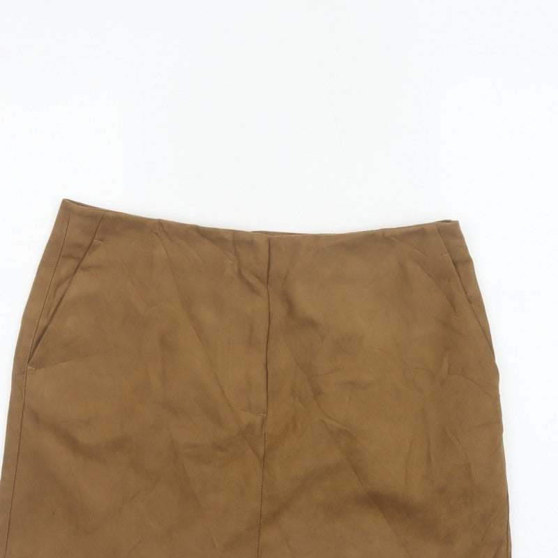 Marks and Spencer Women Brown UK 16 Mini Pencil Skirt