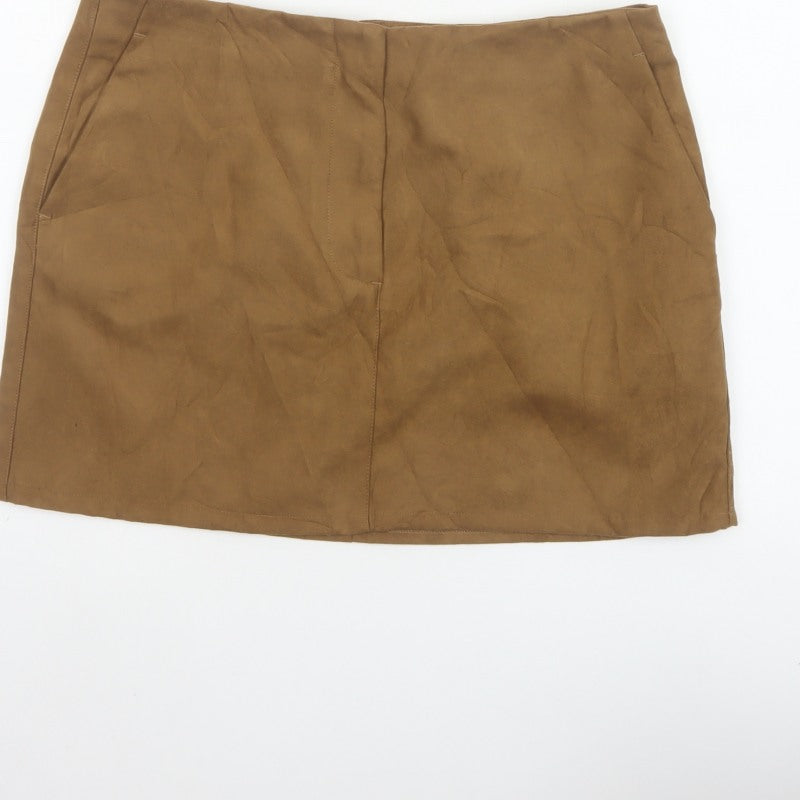 Marks and Spencer Women Brown UK 16 Mini Pencil Skirt