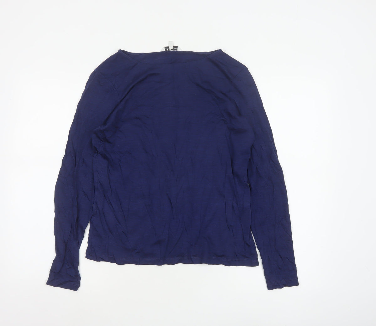 L.K.Bennett Women Blue M Lyocell Wool Jersey Long Sleeve Basic Top