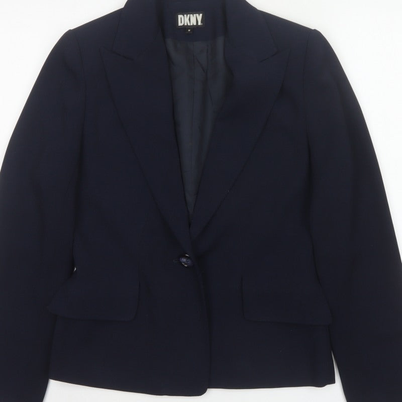 DKNY Women’s Black M Tailored Single-Breasted Blazer Jacket Lined