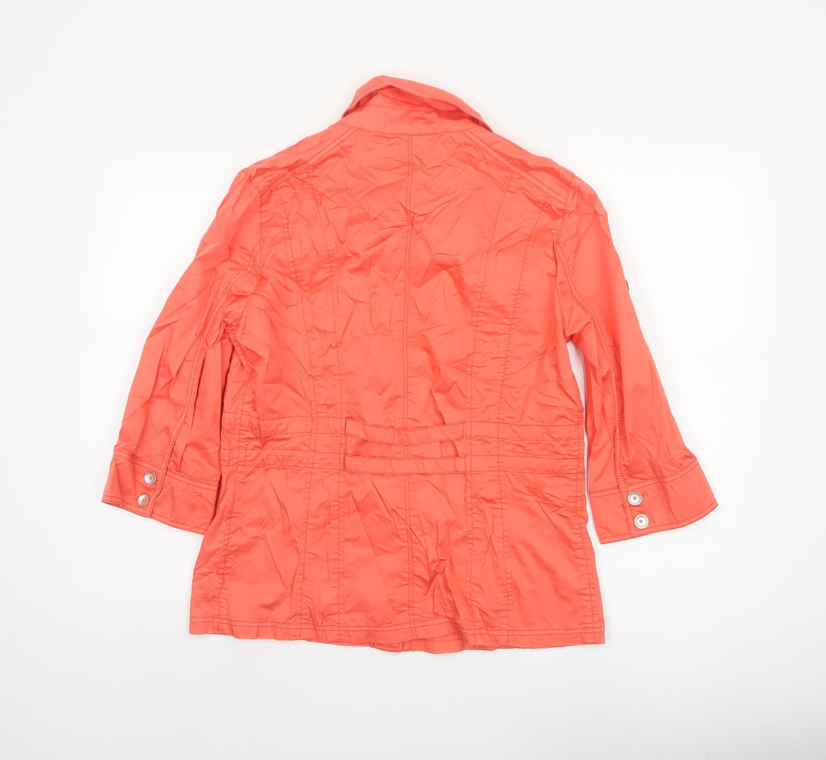Bonita Women Orange UK 12 Basic Jacket Button-Up Collared Utility