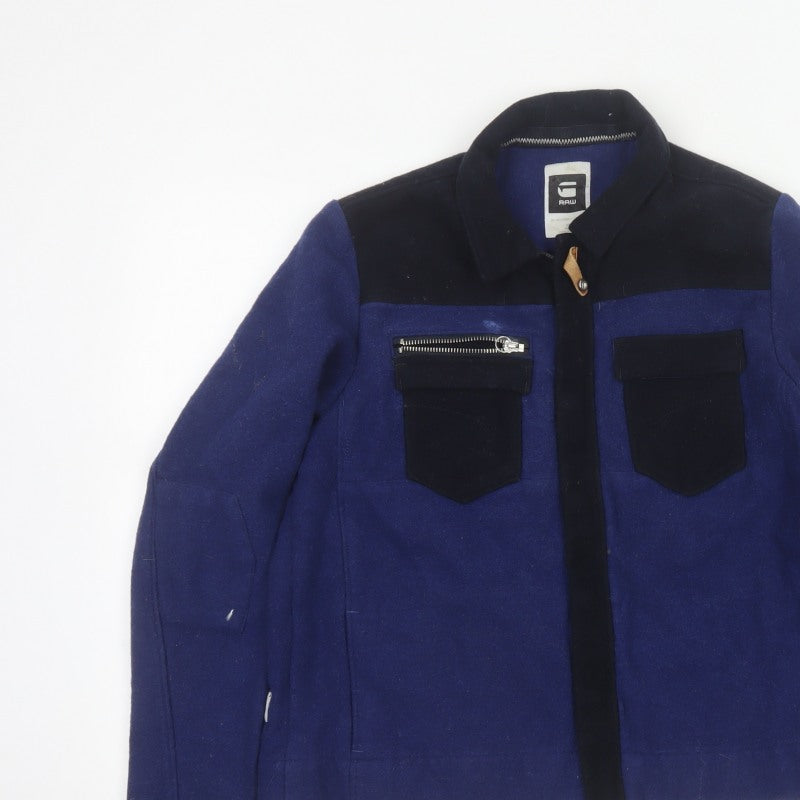 G-Star RAW Women’s Blue Wool Blend Military Jacket Size L