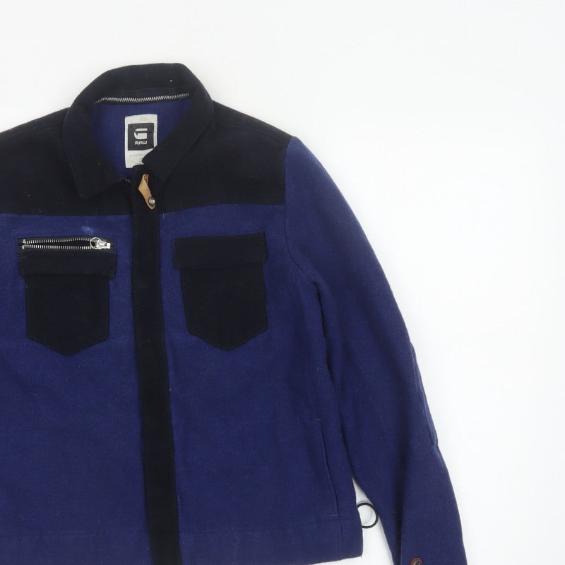 G-Star RAW Women’s Blue Wool Blend Military Jacket Size L