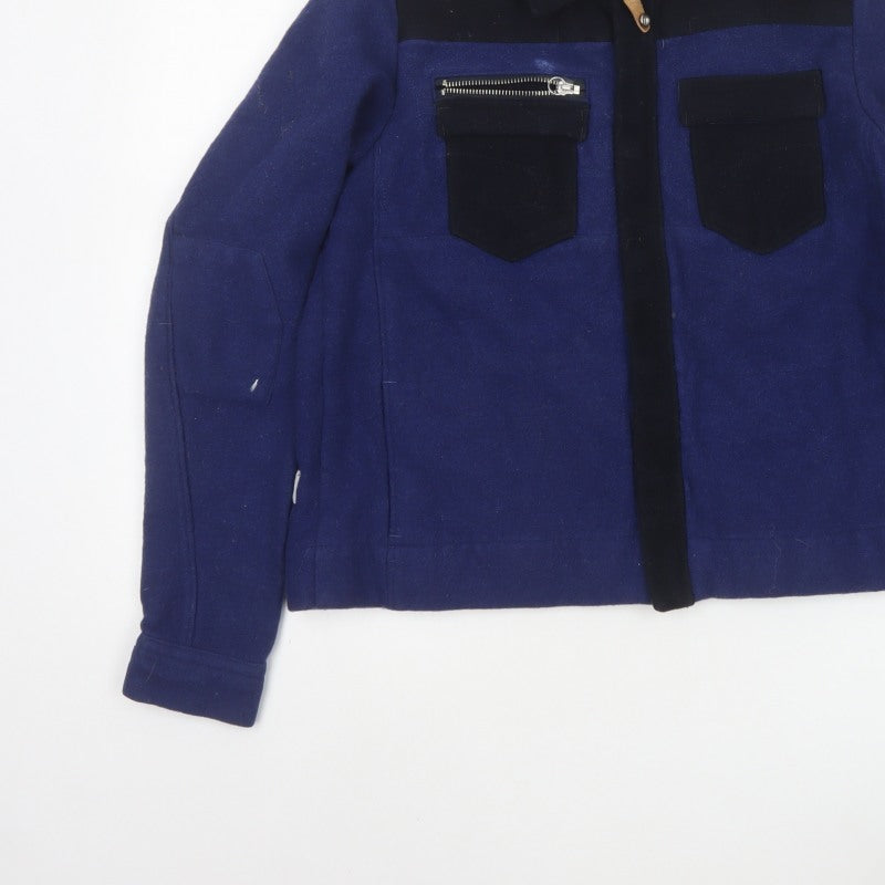 G-Star RAW Women’s Blue Wool Blend Military Jacket Size L