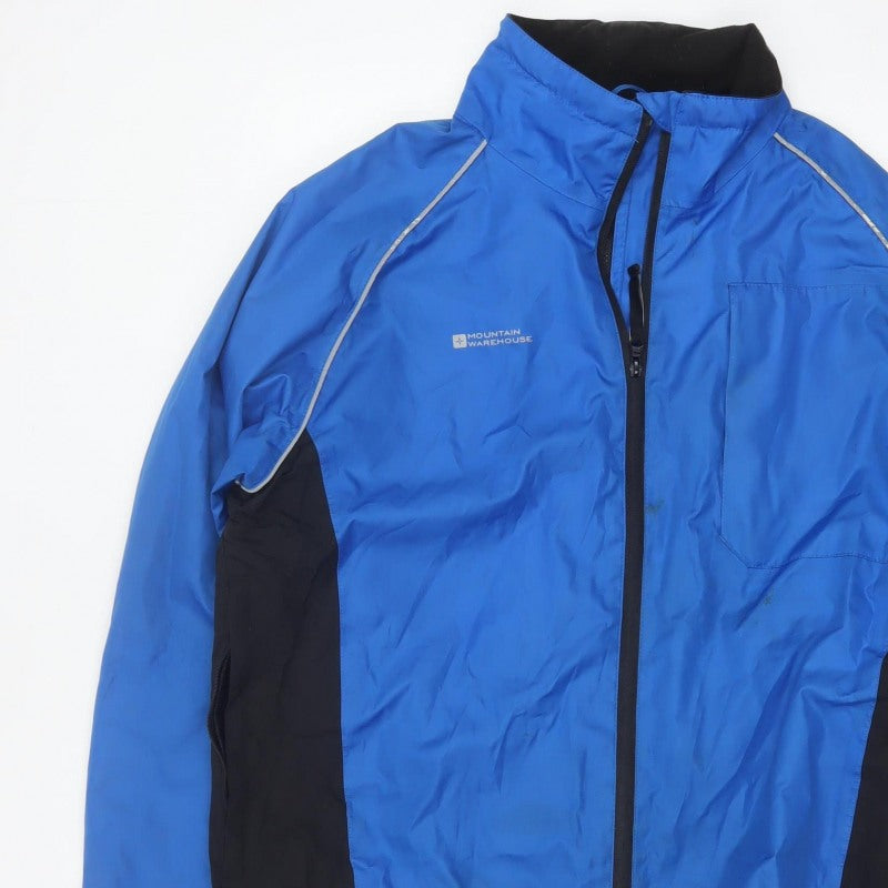 Mountain Warehouse Men’s Blue L Waterproof Reflective Cycling Jacket