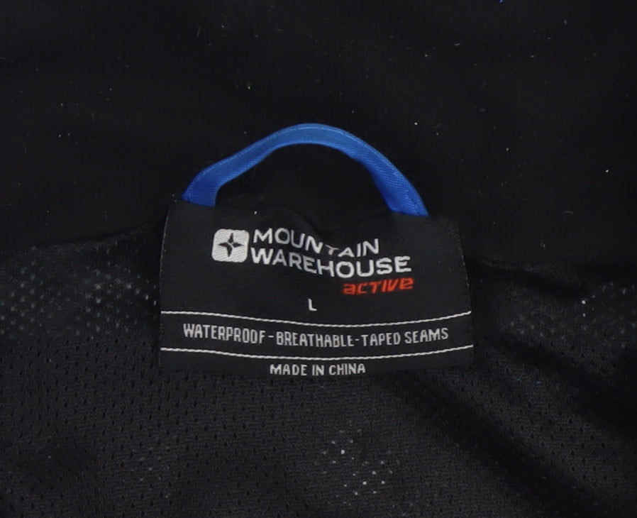 Mountain Warehouse Men’s Blue L Waterproof Reflective Cycling Jacket