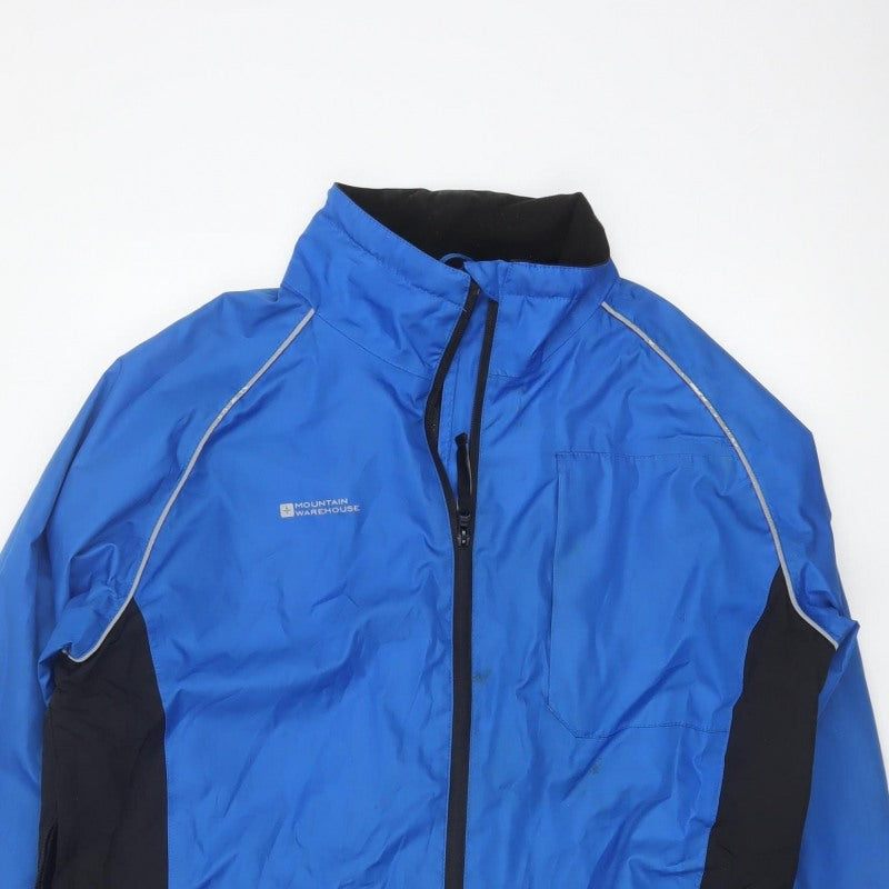 Mountain Warehouse Men’s Blue L Waterproof Reflective Cycling Jacket