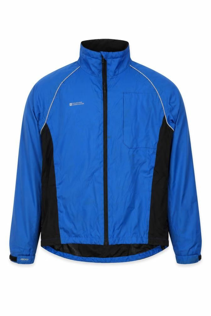 Mountain Warehouse Men’s Blue L Waterproof Reflective Cycling Jacket