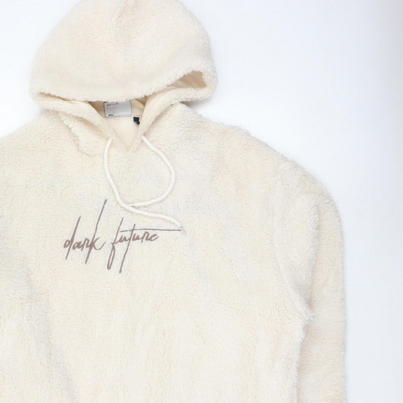 ASOS DESIGN Men’s Ivory M Teddy Fleece Graphic Pullover Hoodie