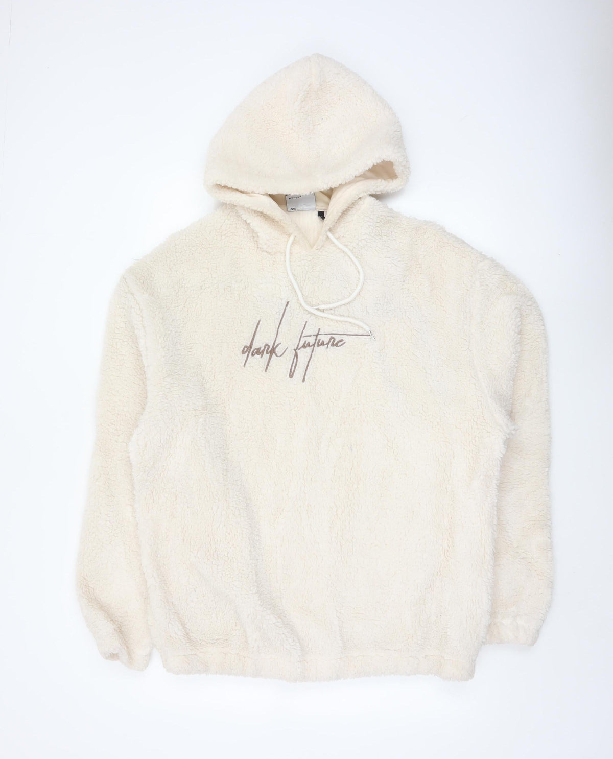 ASOS DESIGN Men’s Ivory M Teddy Fleece Graphic Pullover Hoodie