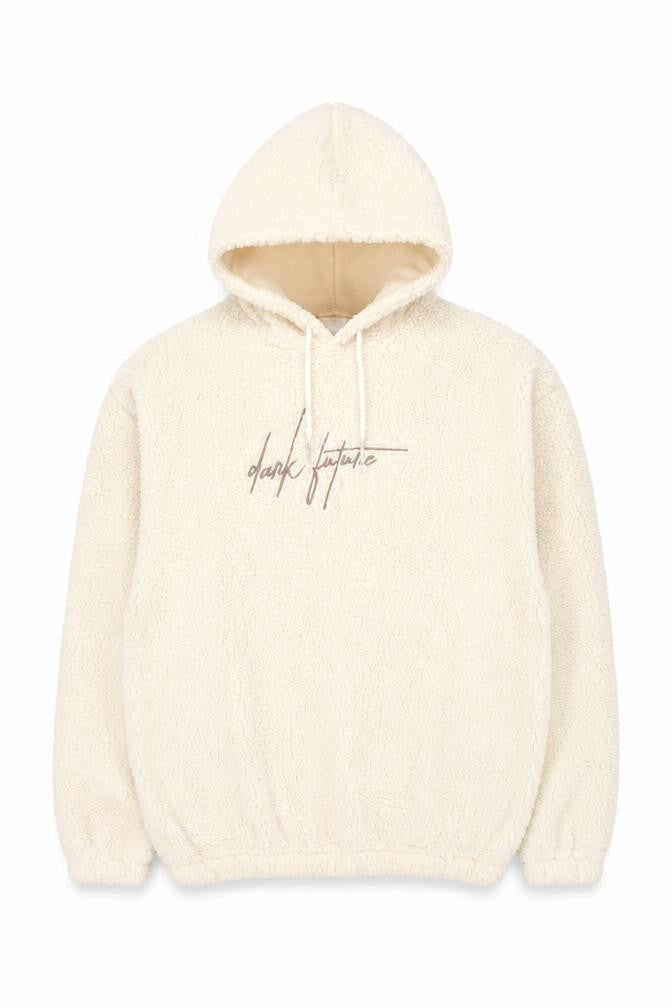 ASOS DESIGN Men’s Ivory M Teddy Fleece Graphic Pullover Hoodie
