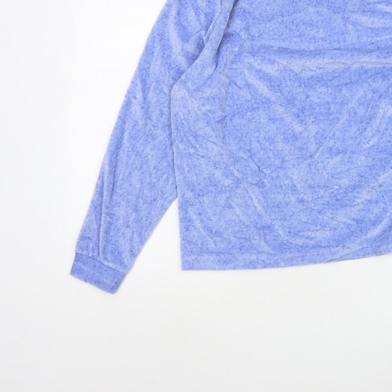 ASOS Women Blue M Basic Jersey Mock Neck Long Sleeve Top