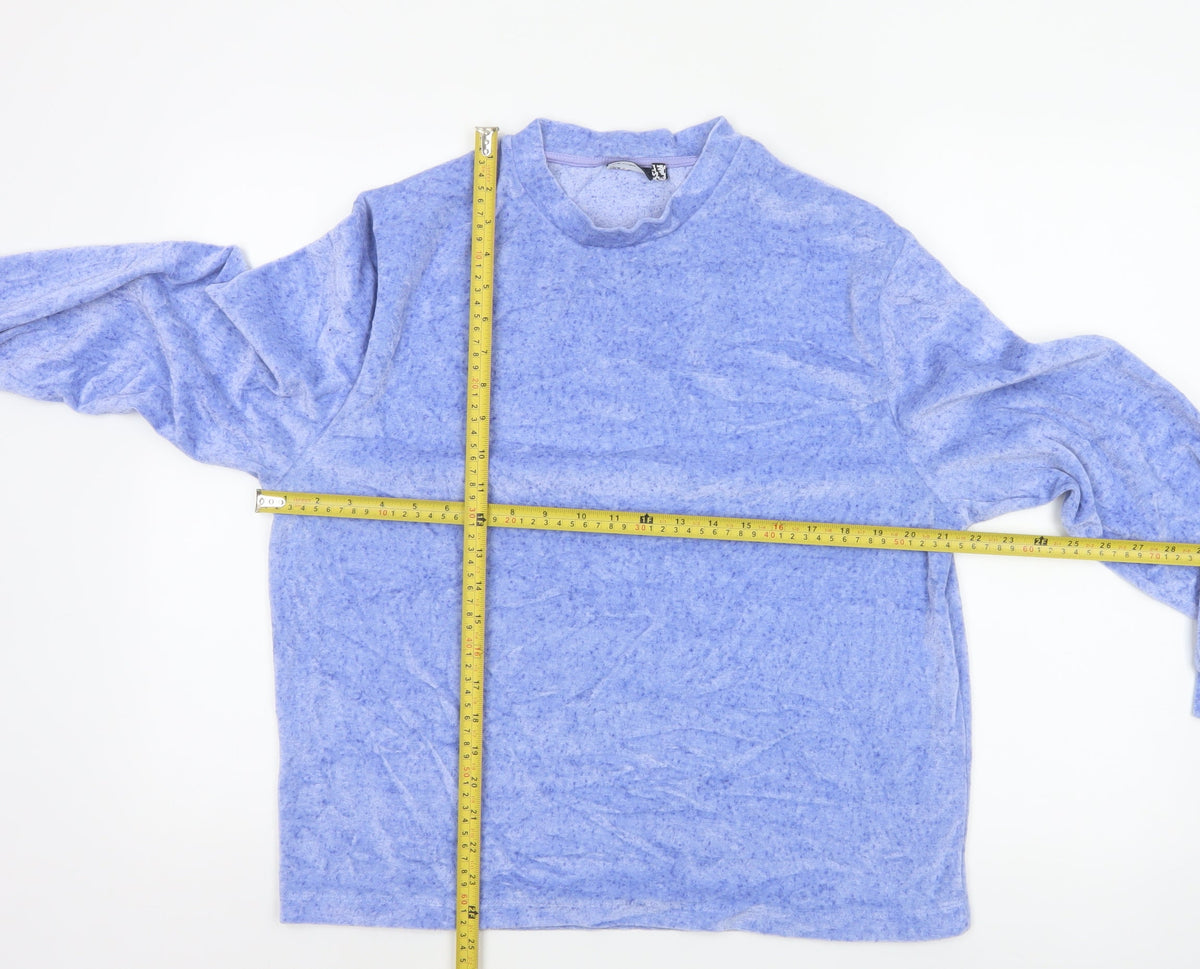 ASOS Women Blue M Basic Jersey Mock Neck Long Sleeve Top