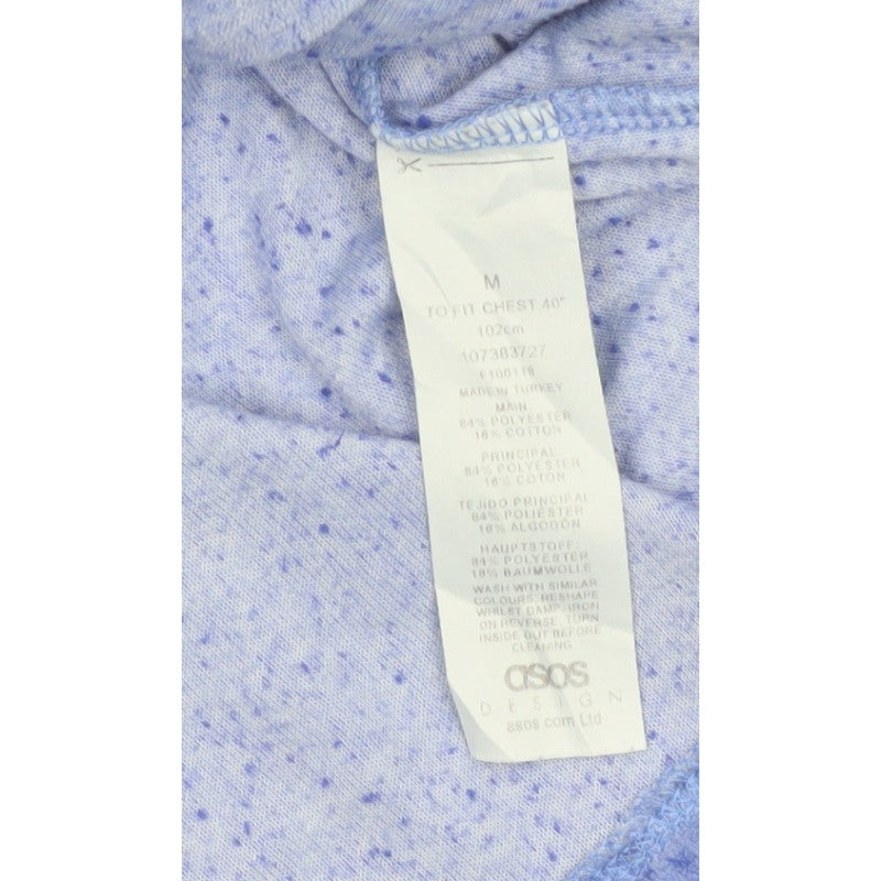 ASOS Women Blue M Basic Jersey Mock Neck Long Sleeve Top