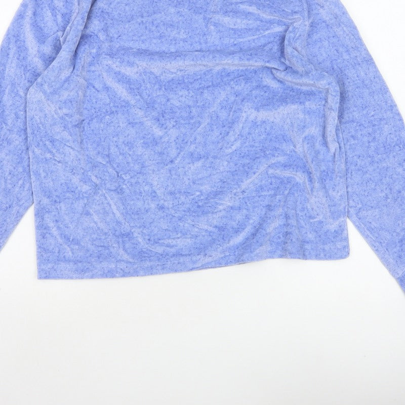 ASOS Women Blue M Basic Jersey Mock Neck Long Sleeve Top