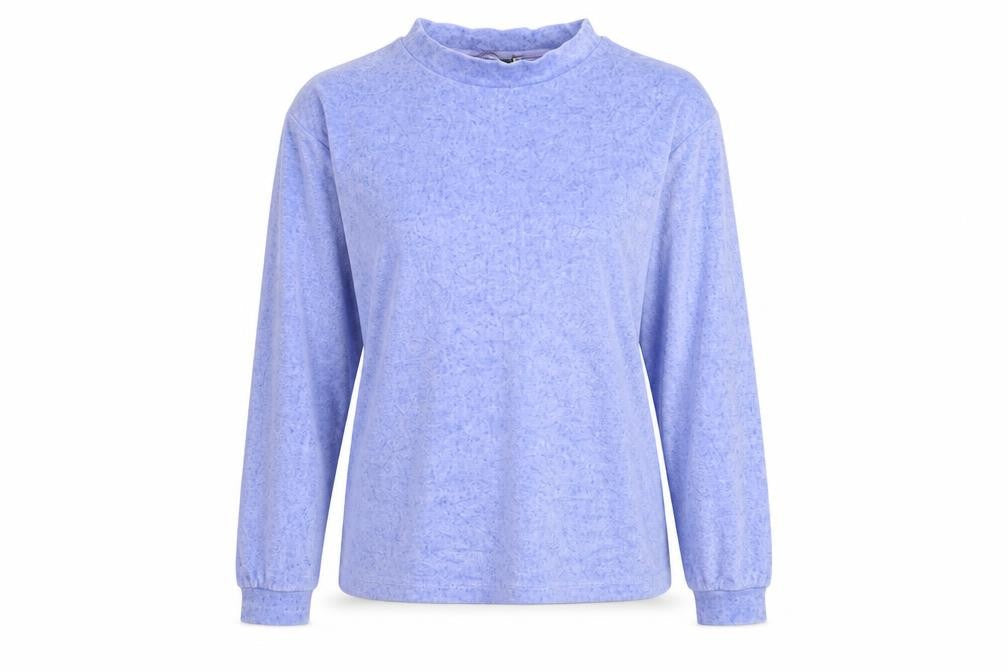 ASOS Women Blue M Basic Jersey Mock Neck Long Sleeve Top