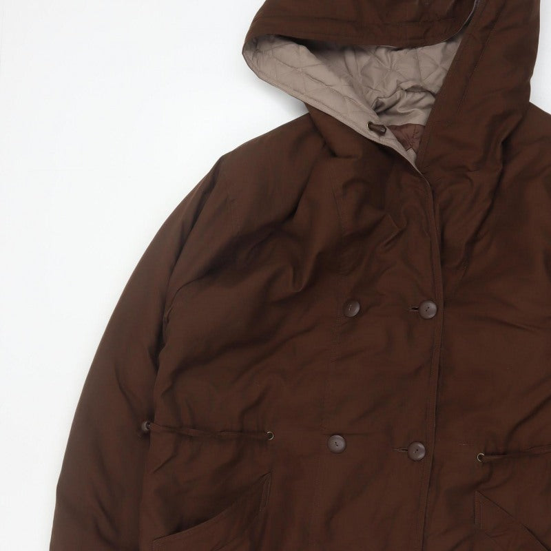 The Dales Collection Women Brown UK 12 Hooded Padded Parka Coat