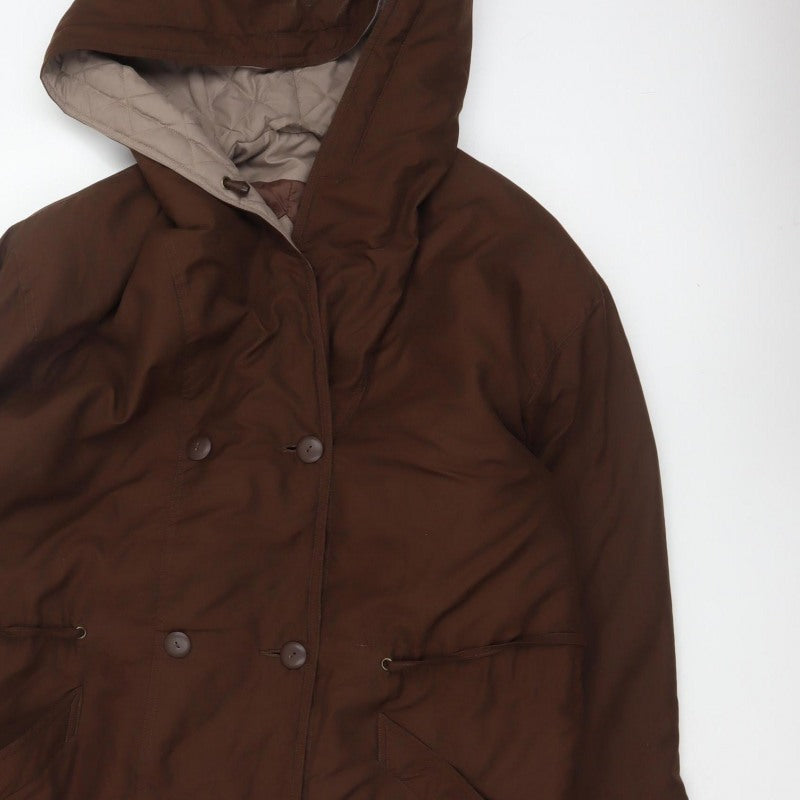 The Dales Collection Women Brown UK 12 Hooded Padded Parka Coat