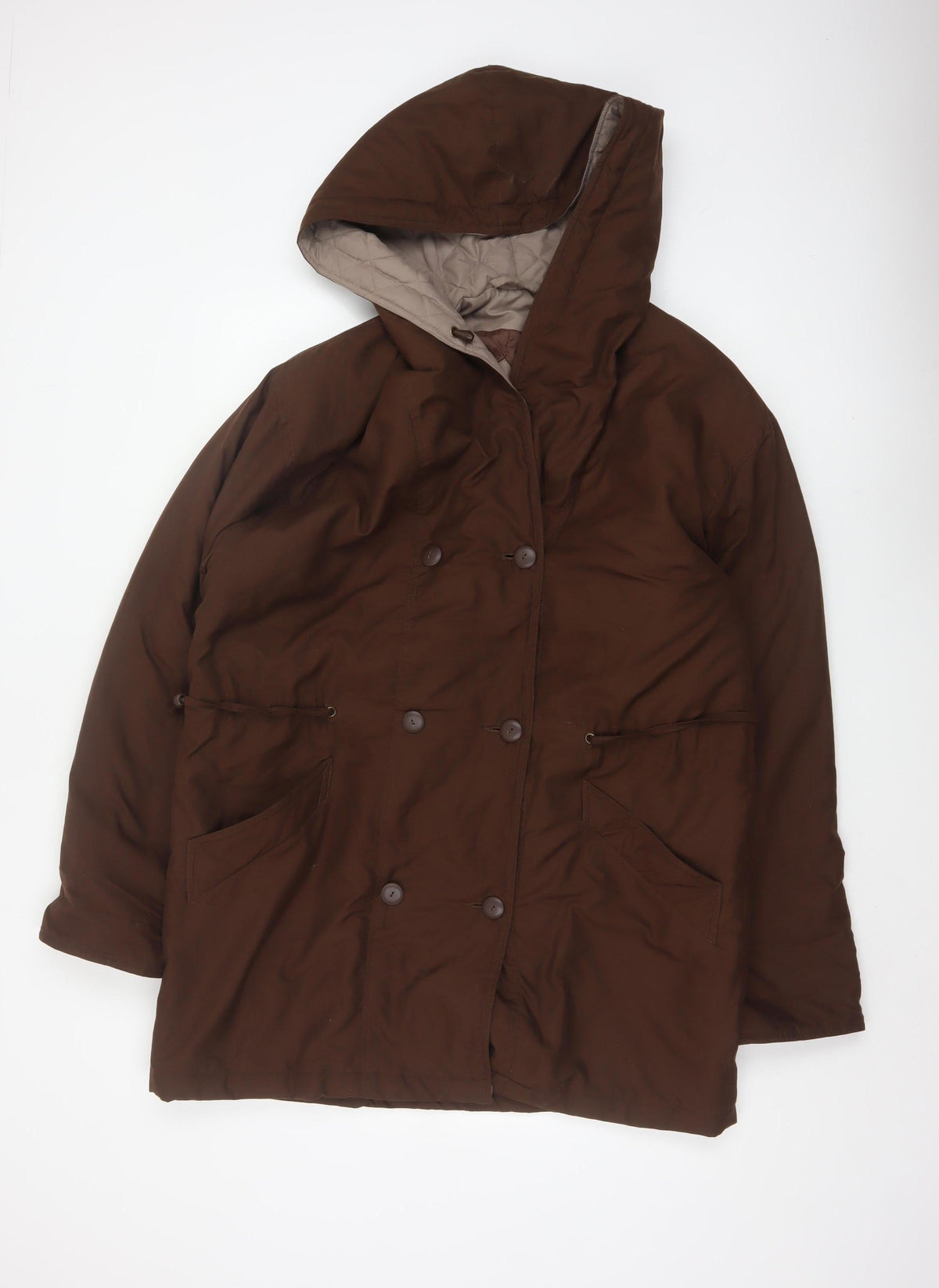 The Dales Collection Women Brown UK 12 Hooded Padded Parka Coat