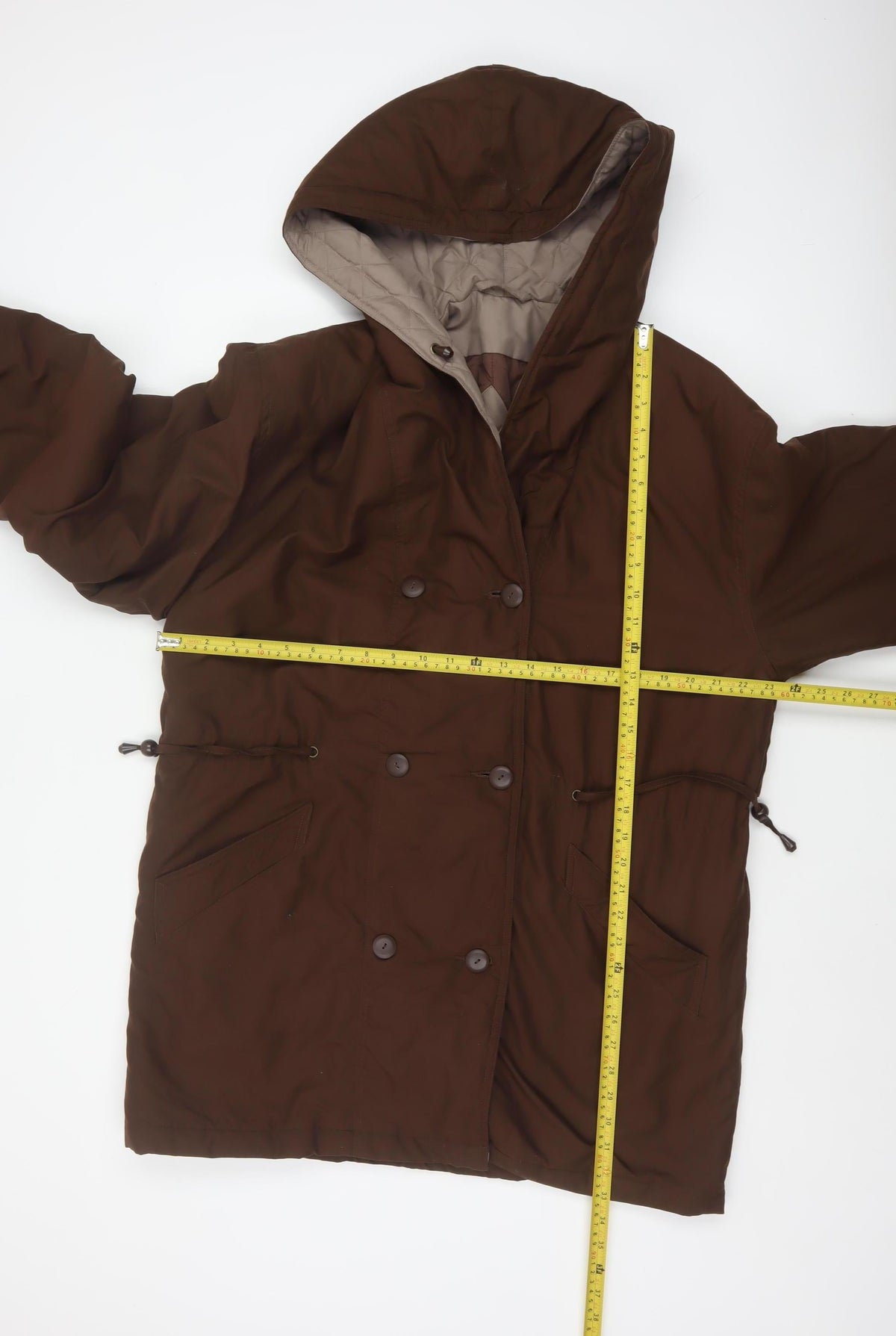 The Dales Collection Women Brown UK 12 Hooded Padded Parka Coat