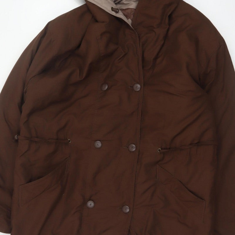 The Dales Collection Women Brown UK 12 Hooded Padded Parka Coat