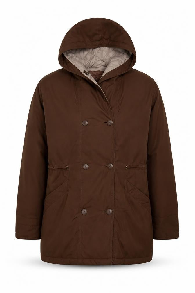 The Dales Collection Women Brown UK 12 Hooded Padded Parka Coat