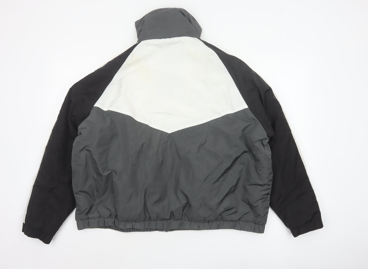 Threadbare Women’s Multicoloured Puffer Jacket UK 20 Grey Black White