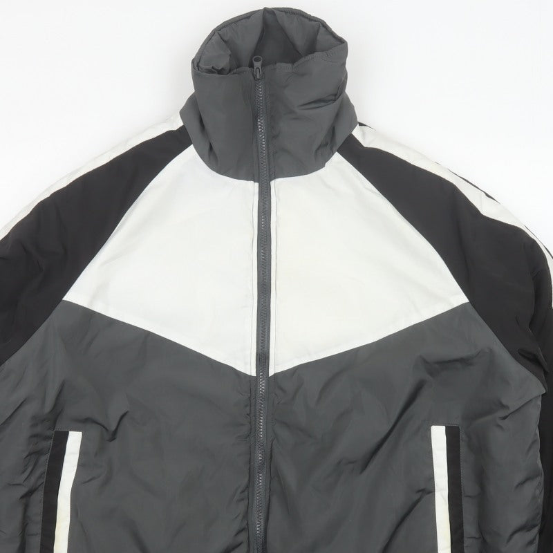 Threadbare Women’s Multicoloured Puffer Jacket UK 20 Grey Black White