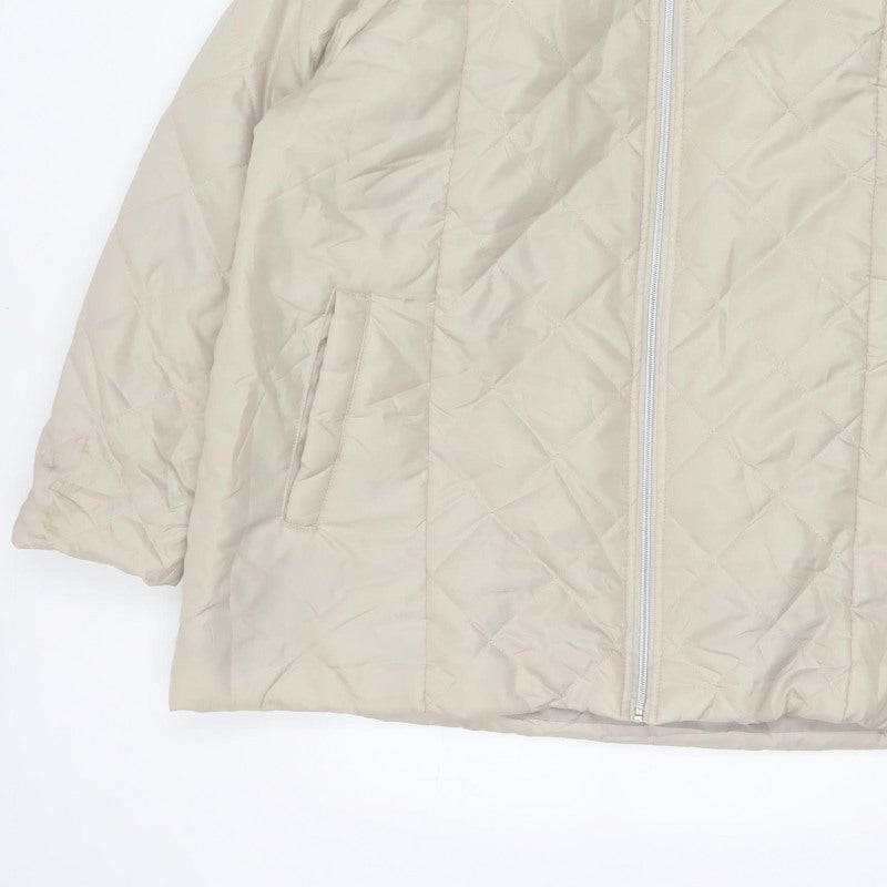 Anne de Lançay Women’s Beige XL Hooded Faux Fur Puffer Jacket