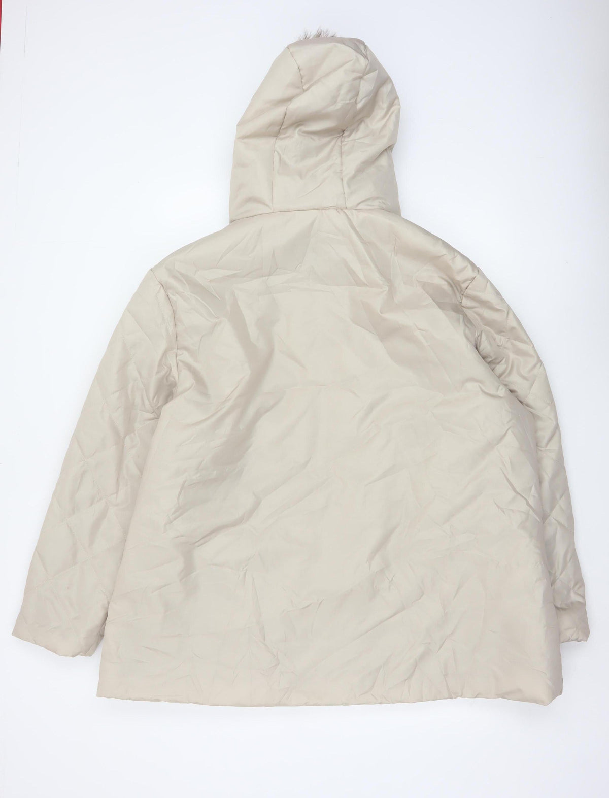 Anne de Lançay Women’s Beige XL Hooded Faux Fur Puffer Jacket