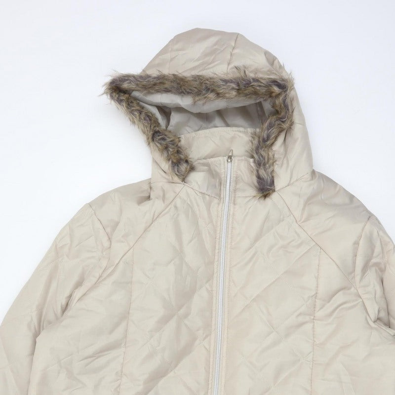 Anne de Lançay Women’s Beige XL Hooded Faux Fur Puffer Jacket