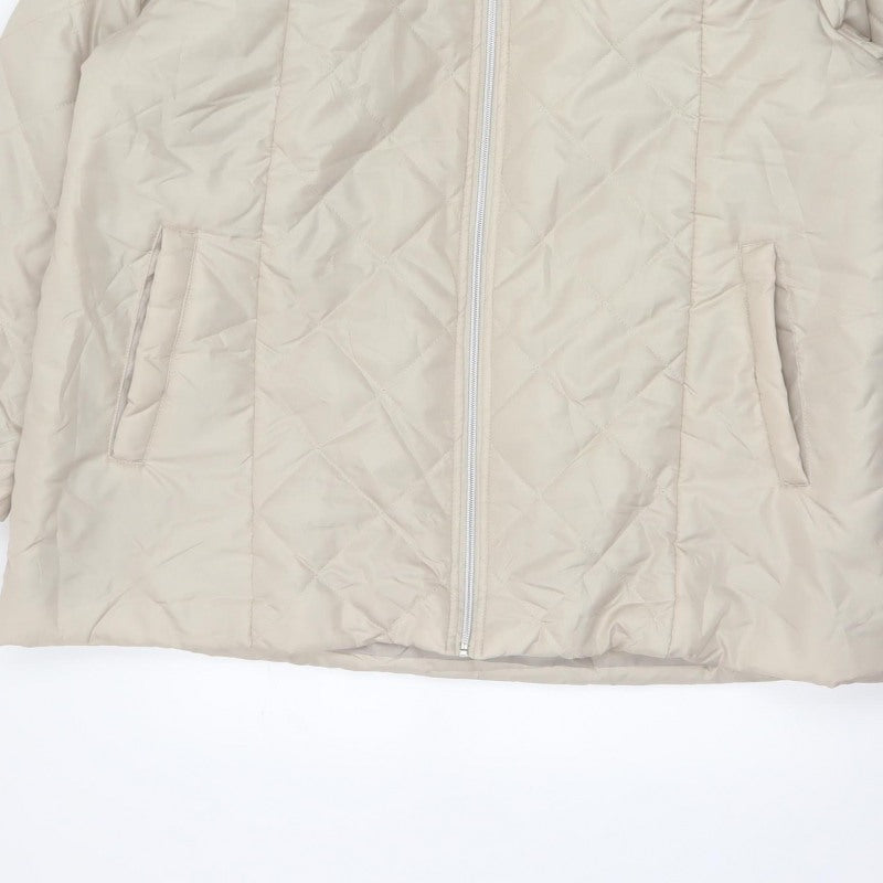 Anne de Lançay Women’s Beige XL Hooded Faux Fur Puffer Jacket