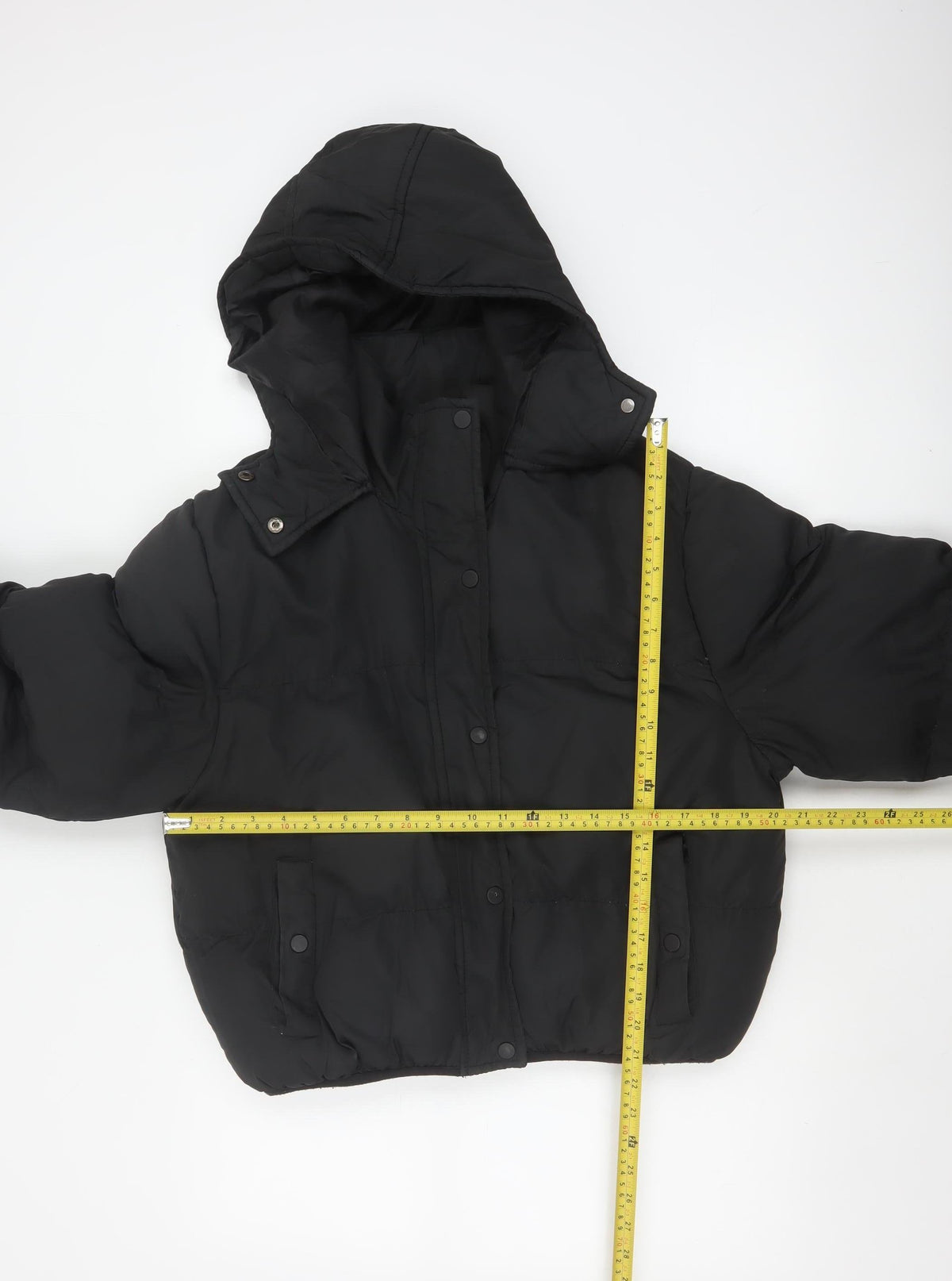 Boohoo Women Black UK 10 Short Hooded Puffer Jacket