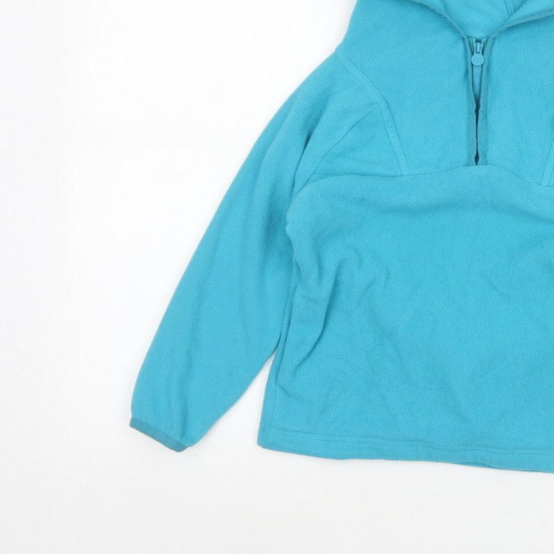 Regatta Boys Blue 5-6 Years Fleece Hooded Half Zip Pullover Hoodie