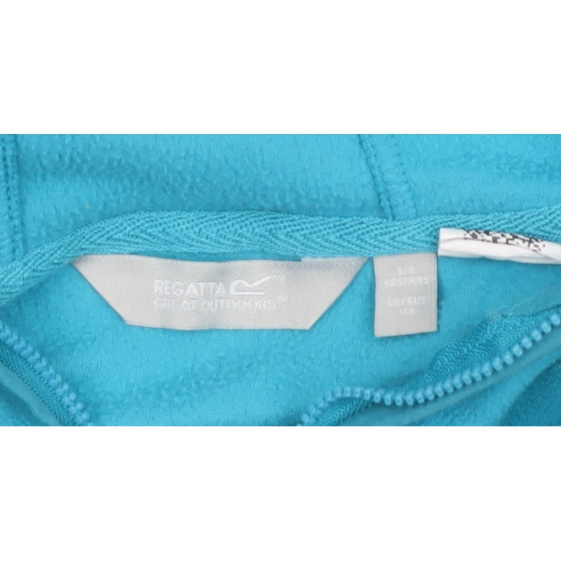 Regatta Boys Blue 5-6 Years Fleece Hooded Half Zip Pullover Hoodie