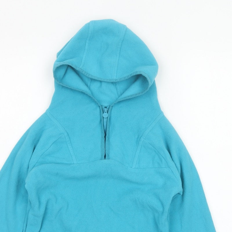 Regatta Boys Blue 5-6 Years Fleece Hooded Half Zip Pullover Hoodie