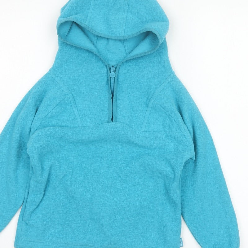 Regatta Boys Blue 5-6 Years Fleece Hooded Half Zip Pullover Hoodie